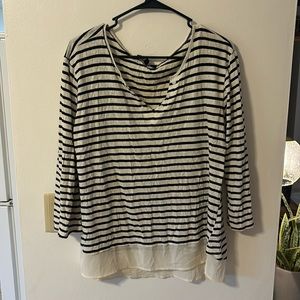 Striped v-neck top